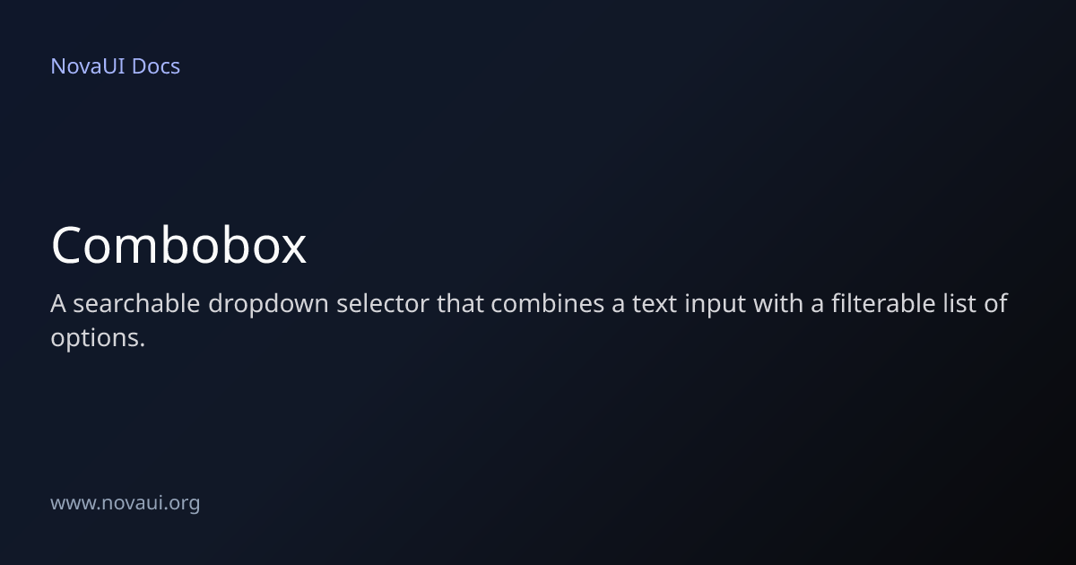 Combobox | NovaUI