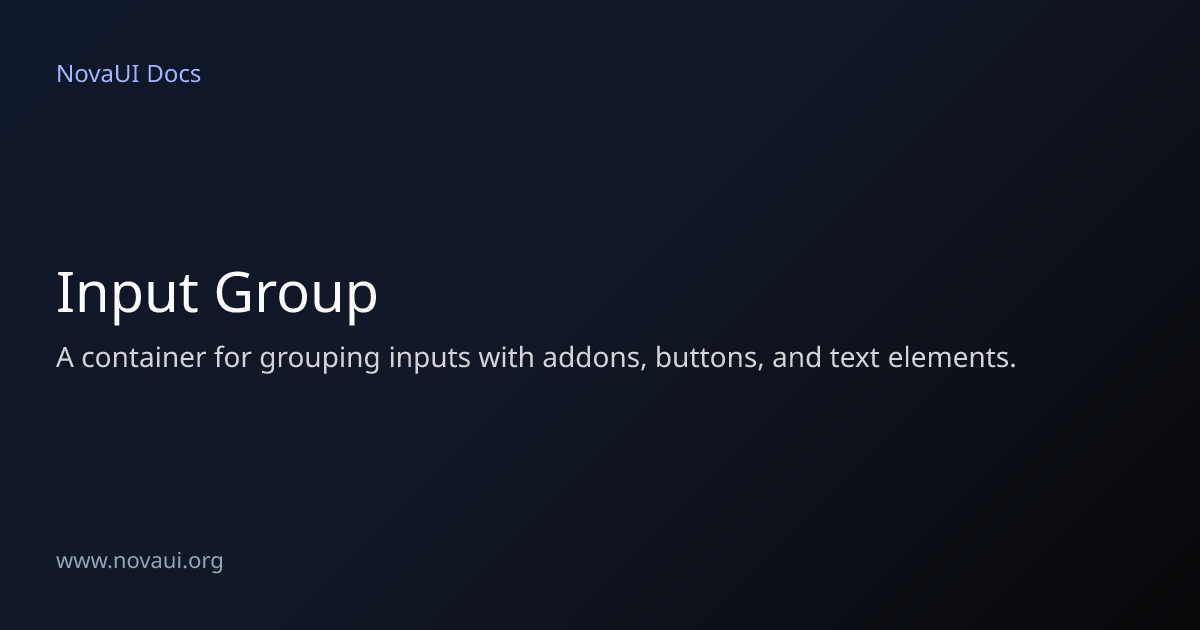 Input Group | NovaUI