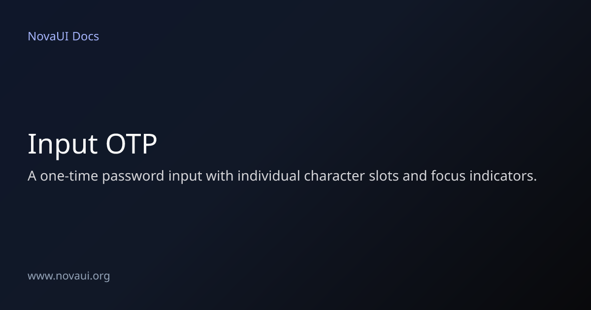 Input OTP | NovaUI