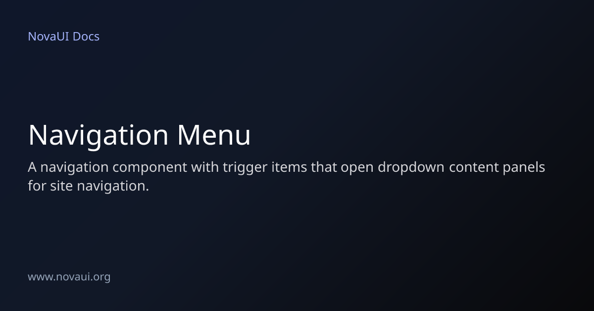 Navigation Menu | NovaUI